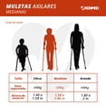 thumbnail image 3 of Muletas Medianas de Aluminio Magnimed OA6925M Soportan hasta 90kg Axilares acojinados regatones antiderrapantes, 3 of 8