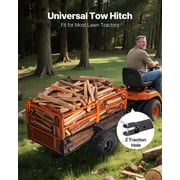 VEVOR Garden Utility Trailer, 28 Cu. ft & 1800lbs, Tow Behind Steel Dump Cart with Removable Rear Panel, Yard Trailers for ATV, UTV