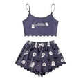 thumbnail image 2 of LIZUOJUN Pajamas For Women Set Halloween Pumpkin Print Camisole Top Shorts Set Spaghetti Strap Soft Breathable Lightweight Loungewear Home Pajamas - S, 2 of 6