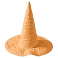 thumbnail image 2 of Lumtrix Oversize Ruched Wide Brim Witch Hat Halloween Decorations Costume Hat for Party Soft Skin-Friendly Textured Pointed Caps Party Decor Saffron One Size, 2 of 3