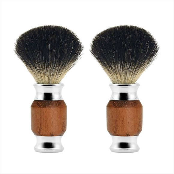 Cepillo para Barba de Pelo de Tejón Puro, Cepillo de Afeitar para Hombre con Manejar de Madera, Suministro de Maquinillas de Afeitar