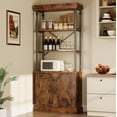 thumbnail image 2 of DSstyles Bookshelf with Doors 73.62in Tall Bookcase Industrial Storage Open Rack Shelf with Cabinet Wood and Metal Bookcase Farmhouse Bookshelves Vintage Display Rack Home Office, 2 of 7