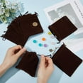 thumbnail image 3 of 20Pcs Velvet Jewelry Bags Coconut Brown Drawstring Gift Wrap Pouches 12x10cm for DIY Wedding Favors Party Christmas Candy Bag, 3 of 9
