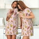 thumbnail image 4 of Fotbe Breakfast Bata de Dormir para Mujer con Estampado, Camisón de Algodón de Manga Corta, Ropa de Dormir Casual, 4 of 6