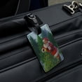 thumbnail image 4 of Christmas Holiday Santa Claus Trees Rectangle Leather Luggage Card Suitcase Carry-On ID Tag, 4 of 8