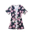 thumbnail image 1 of EYIIYE Mother and Daughter Matching Pajamas Floral Kimono Short Robes Sleepwear, 1 of 6