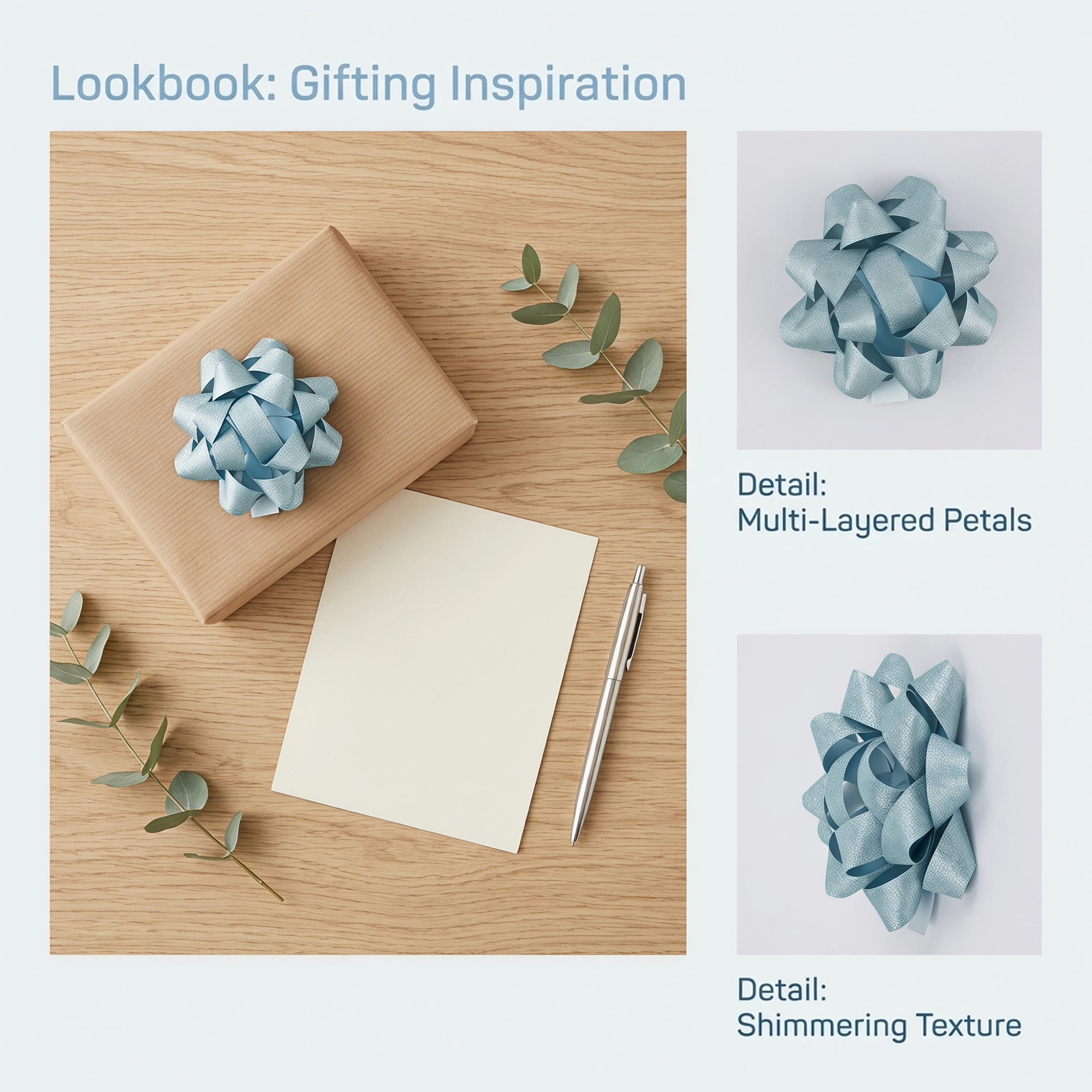Unique Bargains Pre-Made Gift Bows for Creative Gift Wrapping and Decoration Light Blue
