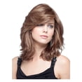 thumbnail image 4 of LHWEN Curly Synthetic Wig Medium Length Fashion Brown Long Water Hair High Temperature Fiber Natural Looking and Pretty Confidence and Charm Easy Care Adjustable Fit for Most Suitable for Daily Use, 4 of 5
