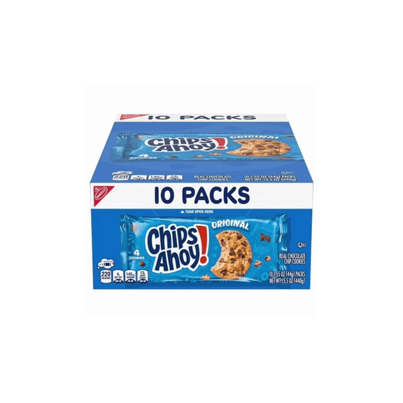 Chips Ahoy! Original Chocolate Chip Cookies, 10 Packs (1.55 oz Each)