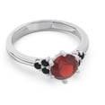 thumbnail image 3 of 2.15 Carat Round Cut Garnet & Black Onyx Gemstone New Design Engagement Ring for Ladies Solid 14K White Gold Size 4.5 by Diamond-Capitals, 3 of 7