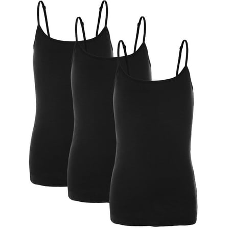 Emmalise PreTeen Training Bra Camisole Wireless Built in Fabric Support Cami (3Pk Blk  Blk  Blk  Small  60-90 lbs)