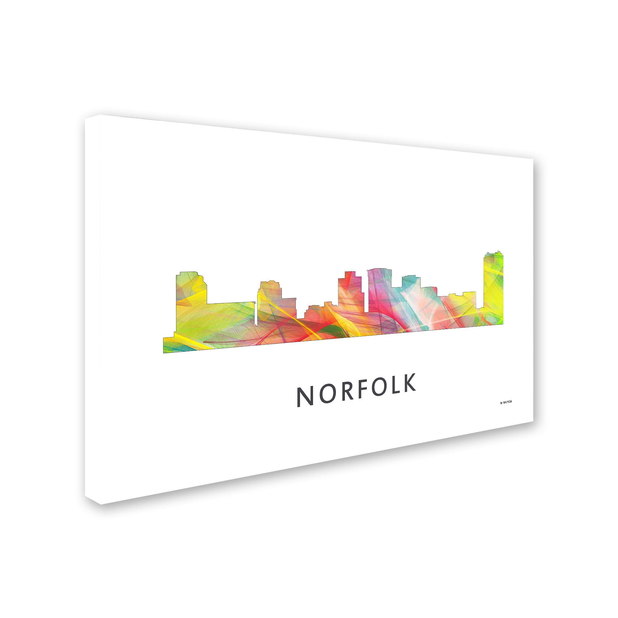 Trademark Fine Art 'Norfolk Virginia Skyline WB-1' Canvas Art by Marlene Watson