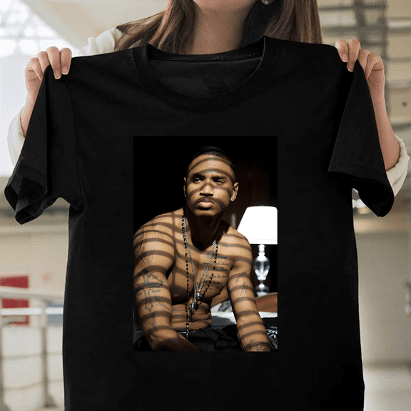 Trey Songz R&B Singer Shirtless Photo Heartthrob Trigga Music Fan Merch Art Unisex T-Shirt, Size Up to 5XL