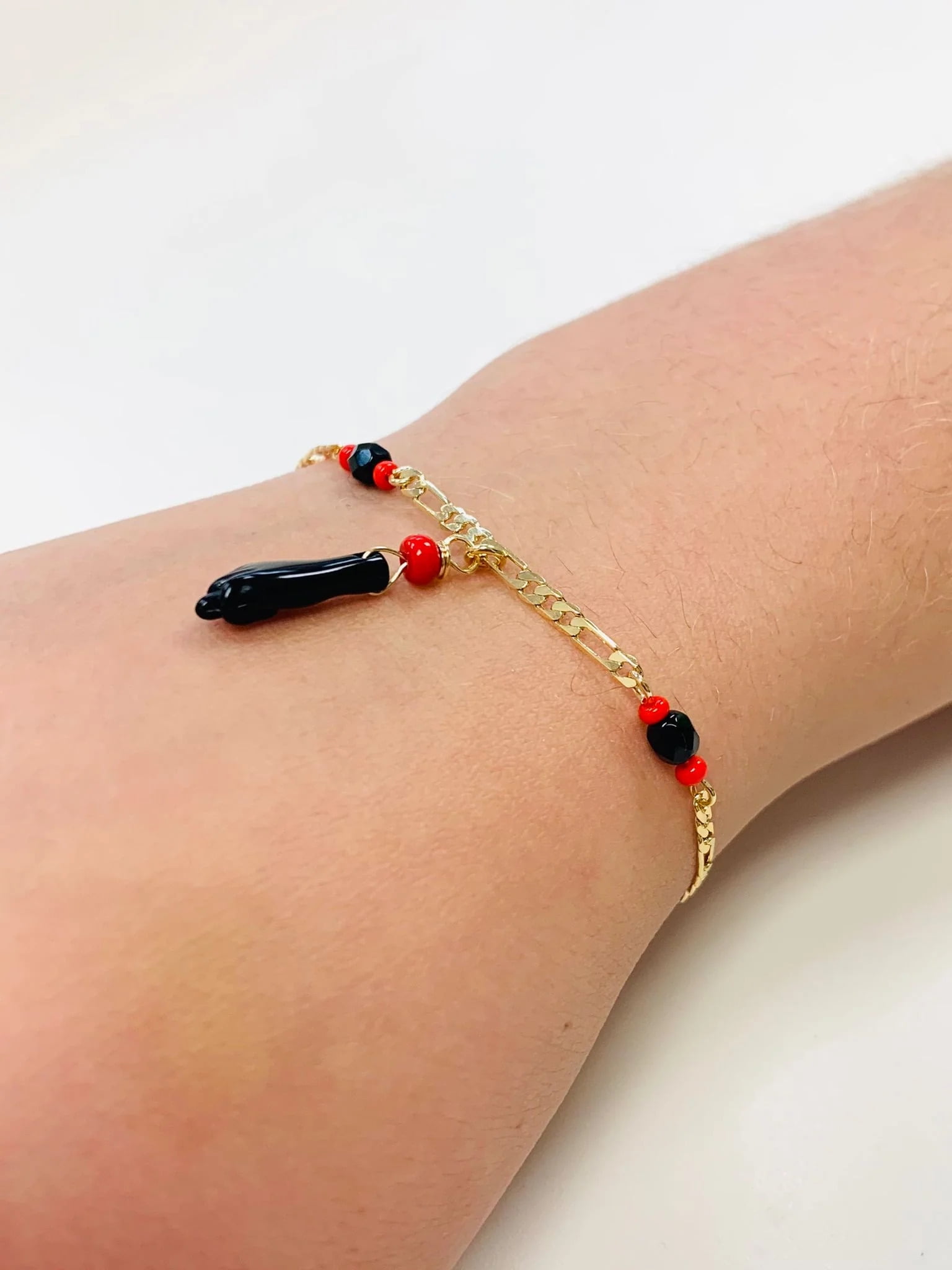 Azabache bracelet adult red string protection amulet jet stone evil eye |  eBay