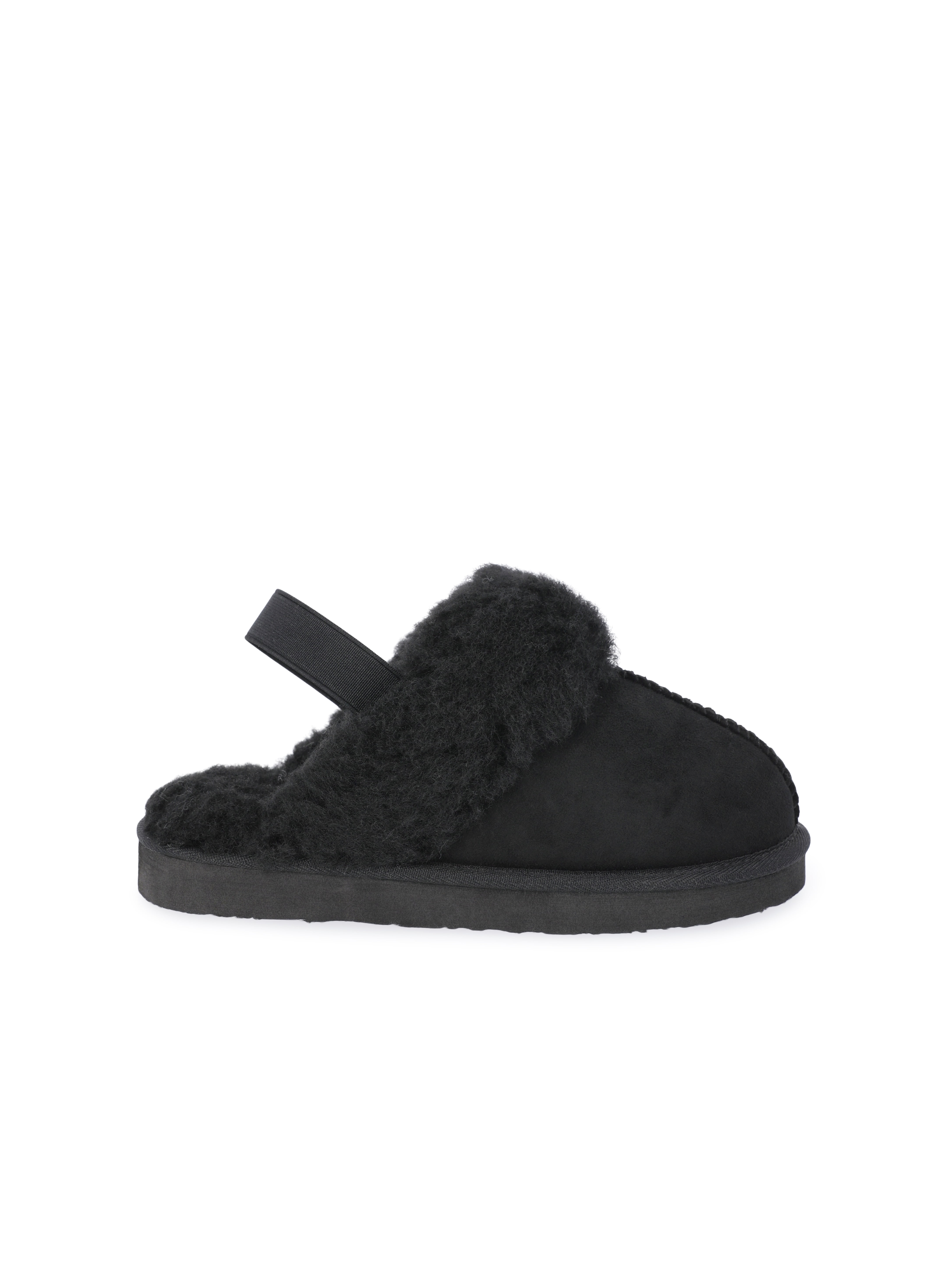 Pawz Girls Faux Shearling Slippers with Slingback Strap