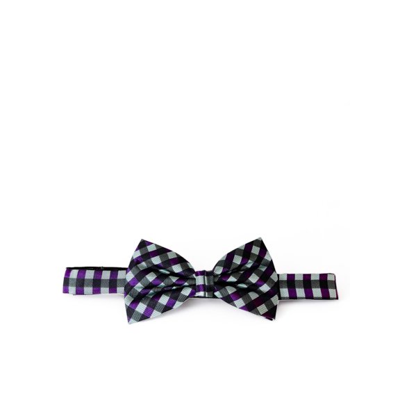 Dragonfly and Purple Plaid Silk Bow Tie