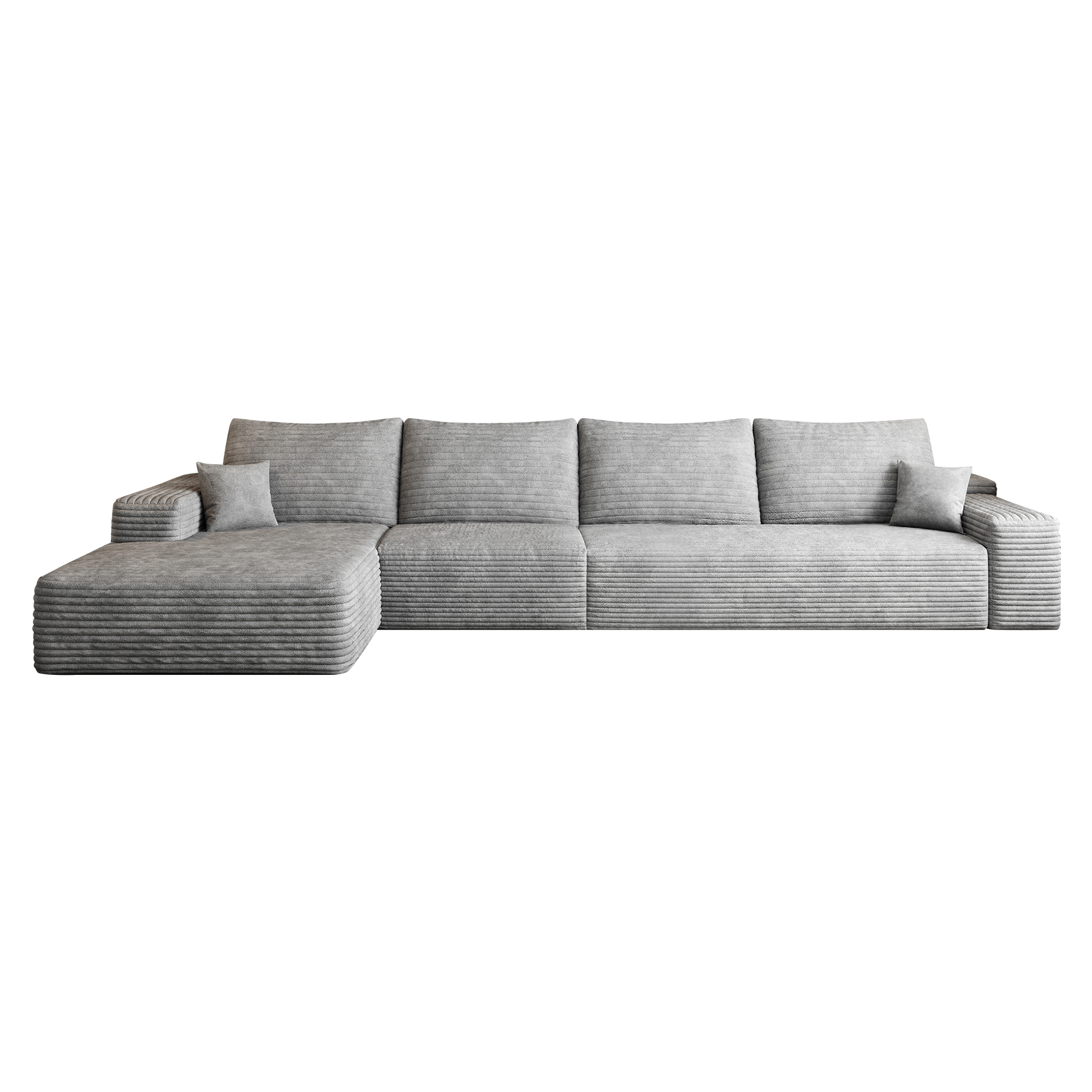 MAYEERTY 135" Cloud Modular Sectional Sofa Gray No Assembly Modern Living Room Design