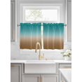 thumbnail image 2 of Half Window Curtains 24 Inches Long, Teal Brown Ombre Window Treatment Curtain Drapes, Turquoise Gradient Modern Abstract Art Short Curtains Tiers for Kitchen Over Sink, 27.5"x24", 2 Panels, 2 of 7