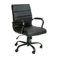 thumbnail image 2 of Merrick Lane Contemporary Mid-Back Black Faux Leather Home Office Chair with Padded Black Arms, 2 of 17