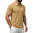 thumbnail image 5 of Zimjoy Mens Polo Shirts Basic Short Sleeve Golf Shirt Dry Fit Casual Athletic T-Shirt Moisture Wicking Top Khaki L, 5 of 5