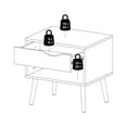 thumbnail image 6 of Tvilum Diana 1 Drawer and 1 Shelf Bedroom Nightstand for Adults, Black Matte/Oak Structure, 6 of 7