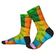 thumbnail image 2 of Vsdgher Colorful Building Blocks Unisex Crew Socks Lightweight Breathable Ventilation Ankle Socks, Mid-calf socks for Daily, 2 of 7