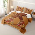 thumbnail image 3 of Castle Fairy Vintage Crystal High Heels Twin Quilt Set,Retro Aesthetics Twin Coverlet Set,Brown Gold, 3 of 7