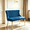 Gold Blue, variant on Velvet Upholstered Dining Bench, Tufted Loveseat Bench with Backrest, Stainless Steel Legs & Nailhead Trim, for Dining Room, Entryway & Bedroom