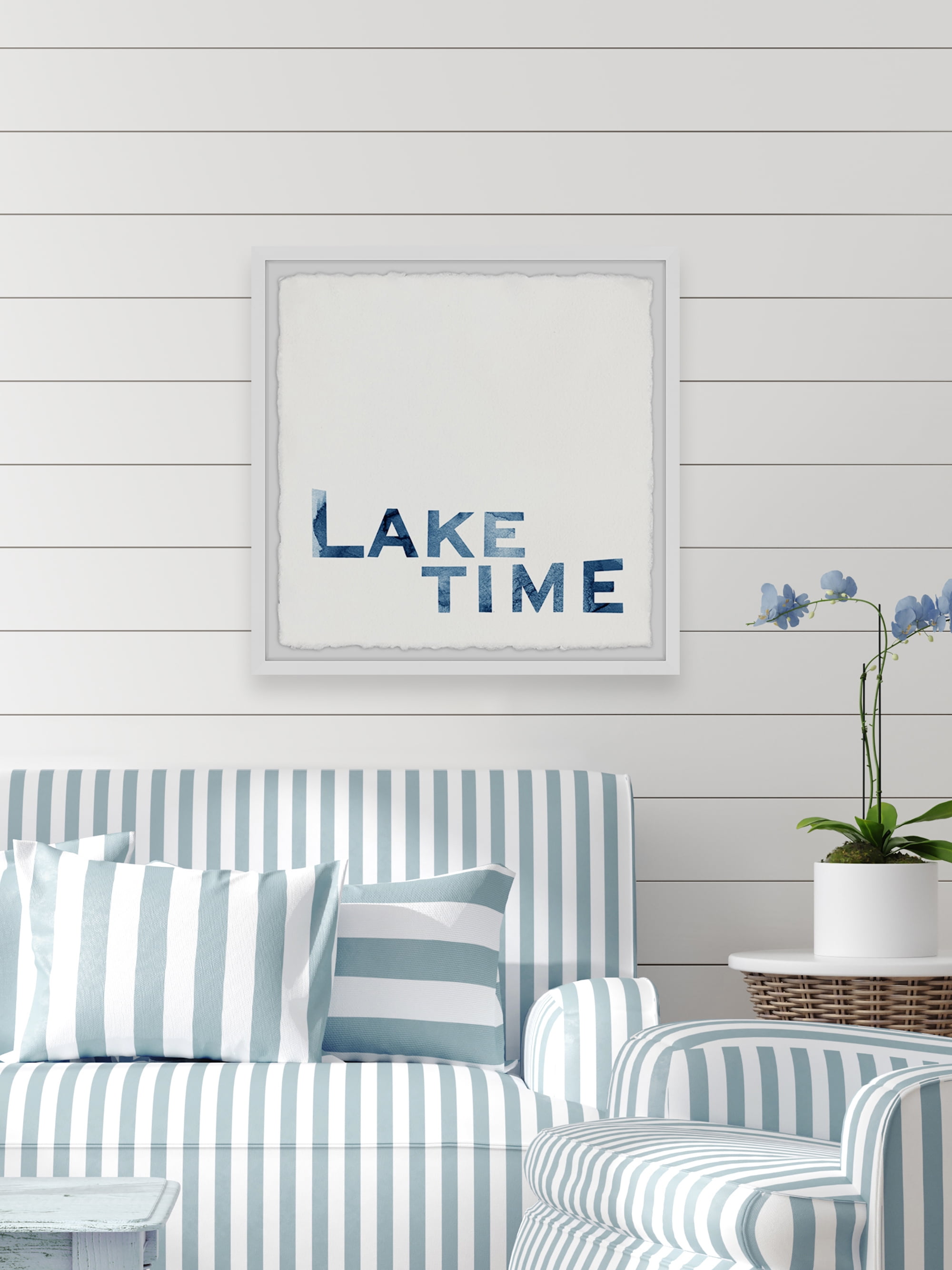 Marmont Hill Lake Time Framed Wall Art, 32" x 32"