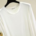 thumbnail image 7 of Soft Cotton T-Shirts for Women Spring Fall Base Tee Shirt Crew Neck Top Solid Color Casual Lightweight Tshirts (2XL, White 01), 7 of 7