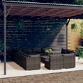 thumbnail image 1 of vidaXL 13 Piece Garden Lounge Set with Cushions Grey Poly Rattan, 1 of 5