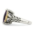 thumbnail image 3 of Shey Couture Sterling Silver with 14K Accent Antiqued Cushion Amethyst Ring, 3 of 7