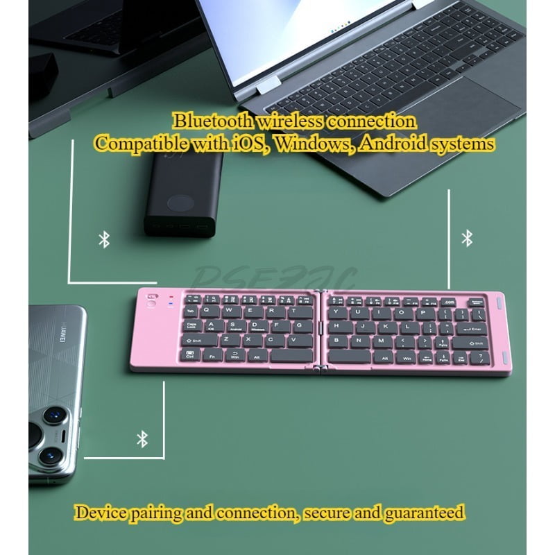 Ultra-Thin Foldable Bluetooth Keyboard for Phone/Tablet/Laptop