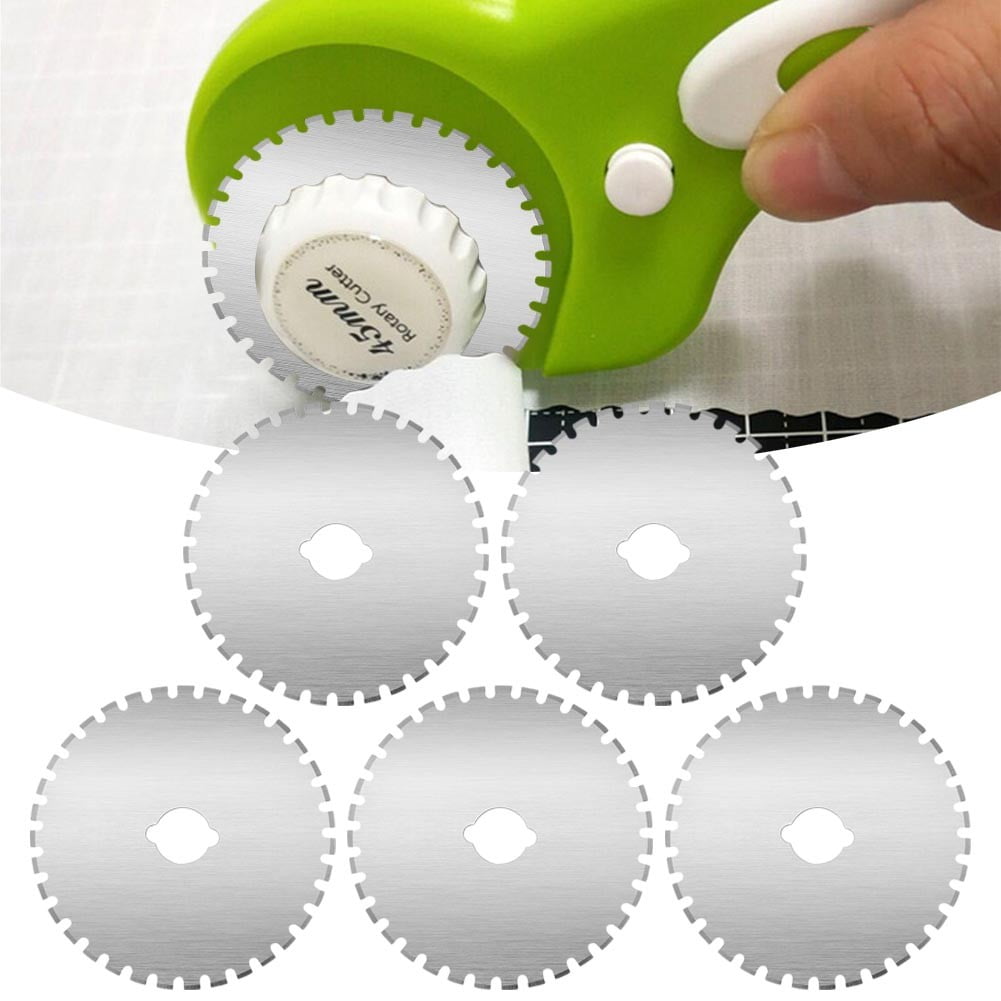 45mm Rotary Cutter with 5pcs Extra Blades, Ergonomic Handle Rolling Cutter  with Safety Lock for Fabric, Leather, Crafting, Sewing, Quilting, Fabric