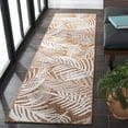 thumbnail image 3 of SAFAVIEH Beach House Kaeden Botanical Indoor/Outdoor Runner Rug, Brown/Ivory, 2'2" x 8', 3 of 16