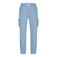 thumbnail image 6 of GuangCheng Mens Cargo Joggers,Elastic Waist,Sweatpants,Casual,Baggy,Cuffed Lounge Work Pants with Pockets,Light Blue,Size M, 6 of 8