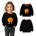 thumbnail image 2 of HILEELANG Kids 12M-7Y Halloween 100% Cotton Crewneck Sweatshirt, Pumpkin Graphic, Black, 2 of 8