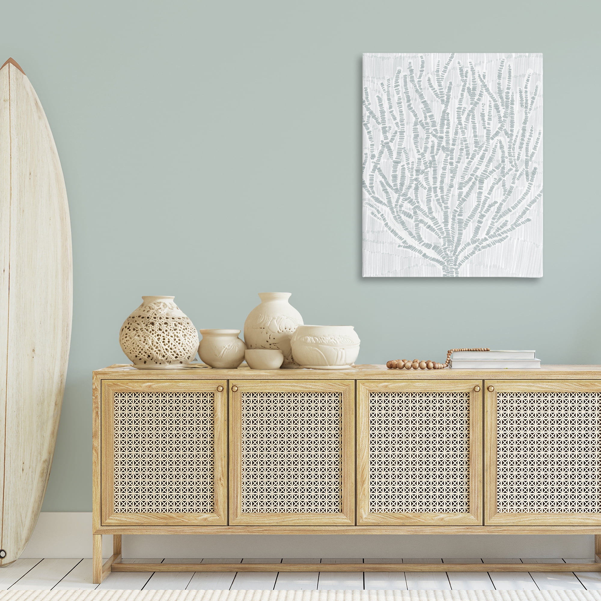 Stupell Industries Sketched Coral Sprigs Nautical & Beach Painting Wrapped Canvas Art Print Wall Art, 30 x 40