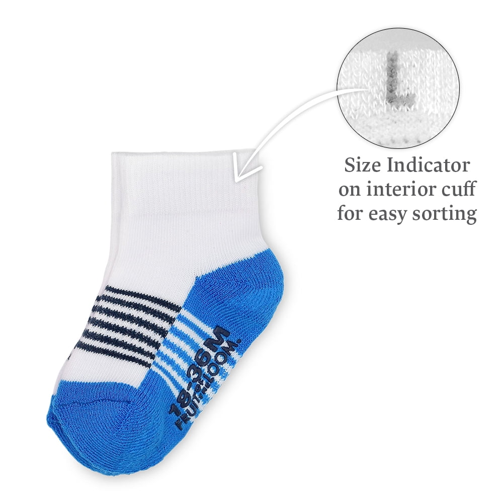 Fruit of the Loom Baby and Toddler Boy Ankle Socks, 18+3 Bonus Pack, Sizes 6M-5T