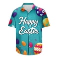 thumbnail image 5 of JURANMO Mens Easter Eggs 3D Print Shirts Casual Button Down Short Sleeve Blouse Summer Holiday Beach Tops White XL Today's Lightning Sales, 5 of 6