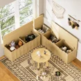 thumbnail image 4 of Aukfa 3pcs L-Shaped Storage Bench,Corner Bench with Flip-Top Lid and Cushion for Entryway/Living Room,Natural, 4 of 10