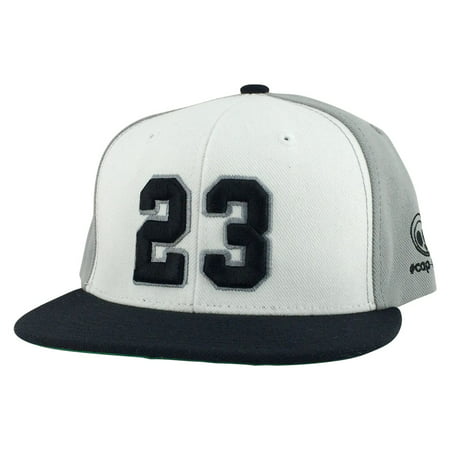 Player Jersey Number #23 Snapback Hat Cap Air Jordan Lebron - White Grey