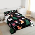 thumbnail image 3 of Homewish Cute Cartoon Cat Bedding Comforter Set,Merry Christmas Twin Comforter Sets,Xmas Gifts Tree Bedding Set For Girl Boy,Breathable Home Decor Reversible,2pcs, 3 of 8