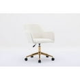 thumbnail image 4 of Modern Velvet Fabric Home Office Chair,360° Swivel Desk Chair,Height Adjustable Reading Armchair with Gold Metal Legs and Universal Wheels,for Living/Room Bedroom/Computer Task, 4 of 7