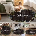 thumbnail image 5 of Welcome Leaf Round Area Rug 4 FT, Non Slip Indoor Outdoor Rug, Pastoral Summer Botanical Wooden Brown Washable Soft Circular Carpet Non-Shedding Floor Mat for Coffee Table Nursery Foyer Balcony, 5 of 8