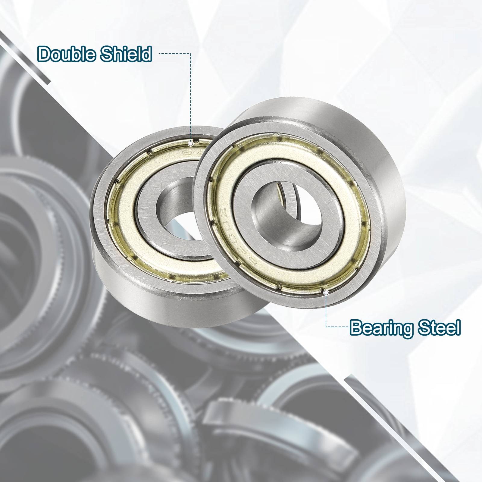 Uxcell 20 Pack 6200ZZ Deep Groove Ball Bearings, 10 x 30 x 9mm Silent Chrome Steel Double Shield Bearing for Electric Motor, Home Appliances, Industrial Machinery