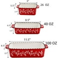 thumbnail image 2 of 3 Pack Ceramic Bakeware Set, Porcelain Rectangular Baking Dish Lasagna Pans for Cooking, Kitchen, Casserole Dishes, Cake Dinner, 12 x 8.5 x 6 Inches of Baking Pans, Banquet and Daily Use, Red, 2 of 7