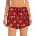 thumbnail image 2 of Balery Christmas Deer B Pantalones cortos deportivos para mujer con forro y dos bolsillos, elásticos, para entrenamiento, gimnasio, yoga-X-Large, 2 of 7