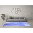 thumbnail image 3 of Ahgly Company Indoor Round Checkered Blue Modern Area Rugs, 6' Round, 3 of 4