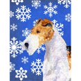 thumbnail image 1 of 11 x 15 In. Fox Terrier Winter Snowflakes Holiday Flag, Garden Size, 1 of 1